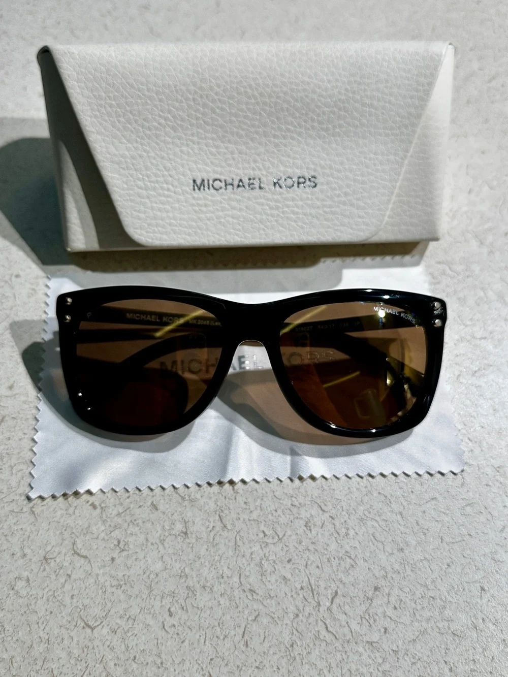 Michael Kors MK 2046 (Lex) Black Frame Sunglasses with Polarized Gold Lenses